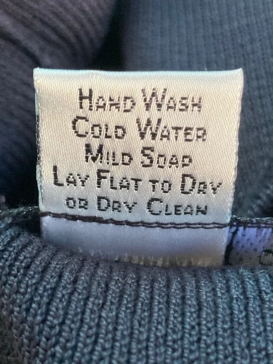 Peruvian Connection Womens Size Large Cotton Knit Dark Navy Blue Sweater - Picture 8 of 8